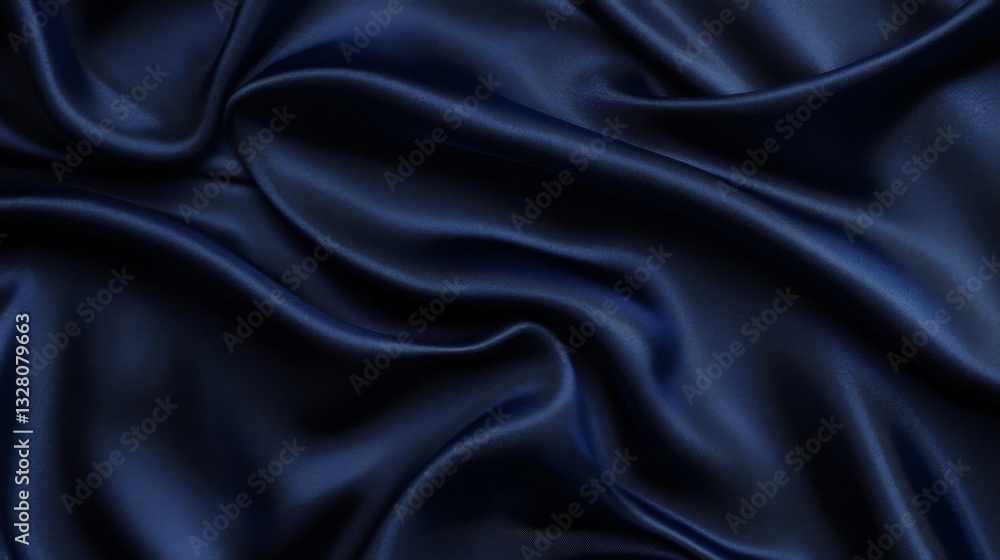 Obraz premium Dark Blue Silk Fabric Texture Background