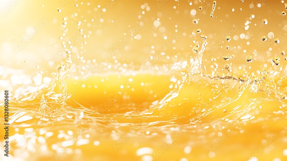 Bright orange liquid splashing against a golden background, creating a dynamic and refreshing visual effect. Bright orange liquid splashing against a golden background, creating a dynamic and refreshing visual effect.