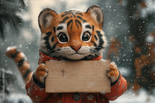 tiger in snow, Generative AI