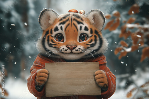 tiger in snow, Generative AI