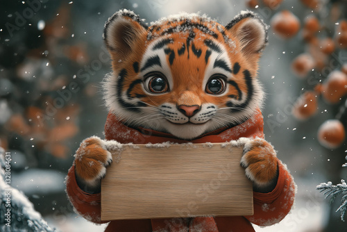 tiger in the snow, Generative AI