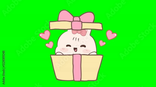  A cute and adorable cartoon Rabbit