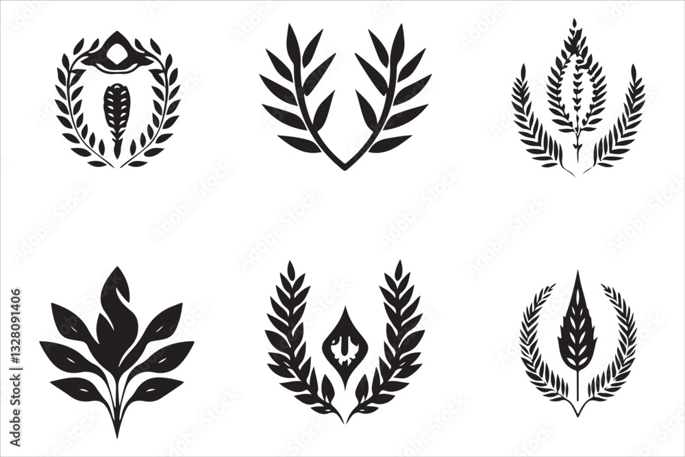 Simple Wheat Ears Vector Icons Simple Wheat Ears Vector Icons
