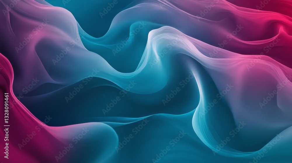 Abstract Flowing Teal Pink Waves Background Abstract Flowing Teal Pink Waves Background