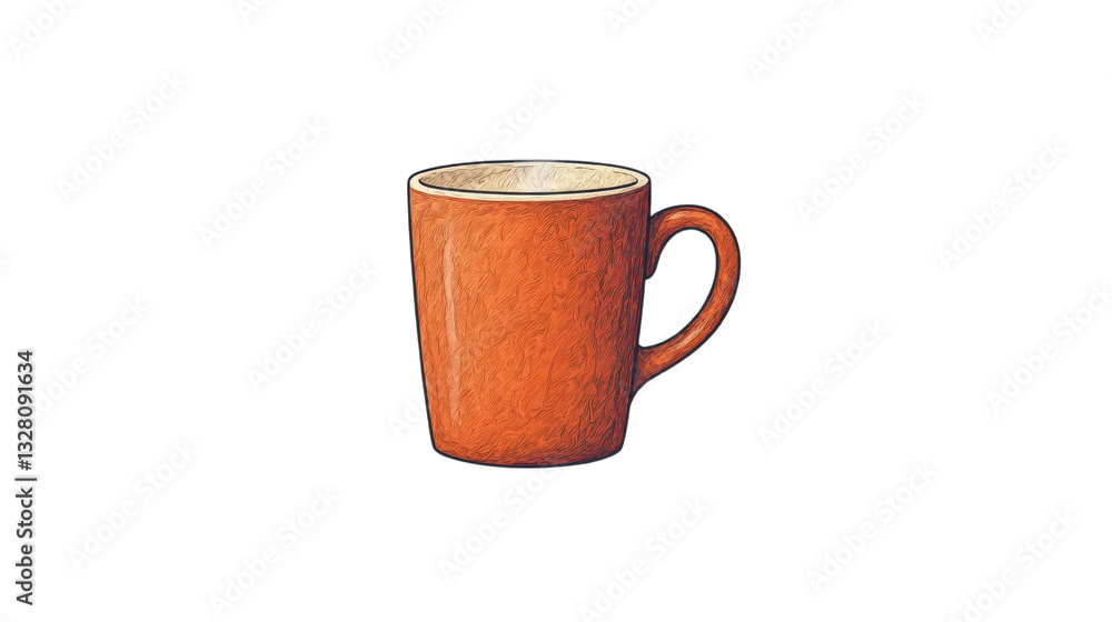A rustic orange mug with a simple design, showcasing a smooth texture and a comfortable handle. A rustic orange mug with a simple design, showcasing a smooth texture and a comfortable handle.