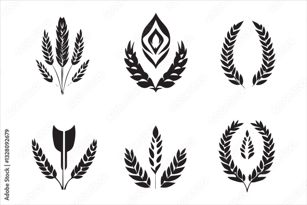 Elegant Wheat Ears Vector Artwork Elegant Wheat Ears Vector Artwork