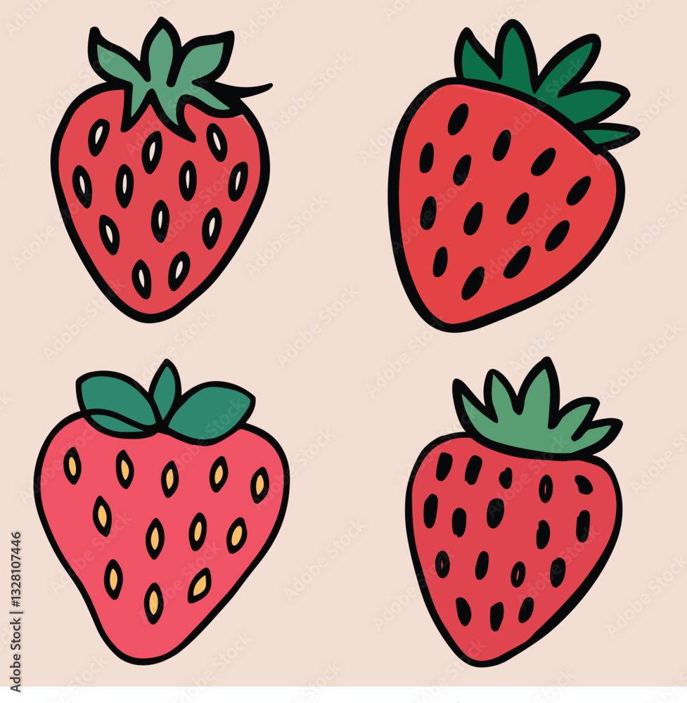 set of strawberries set of strawberries
