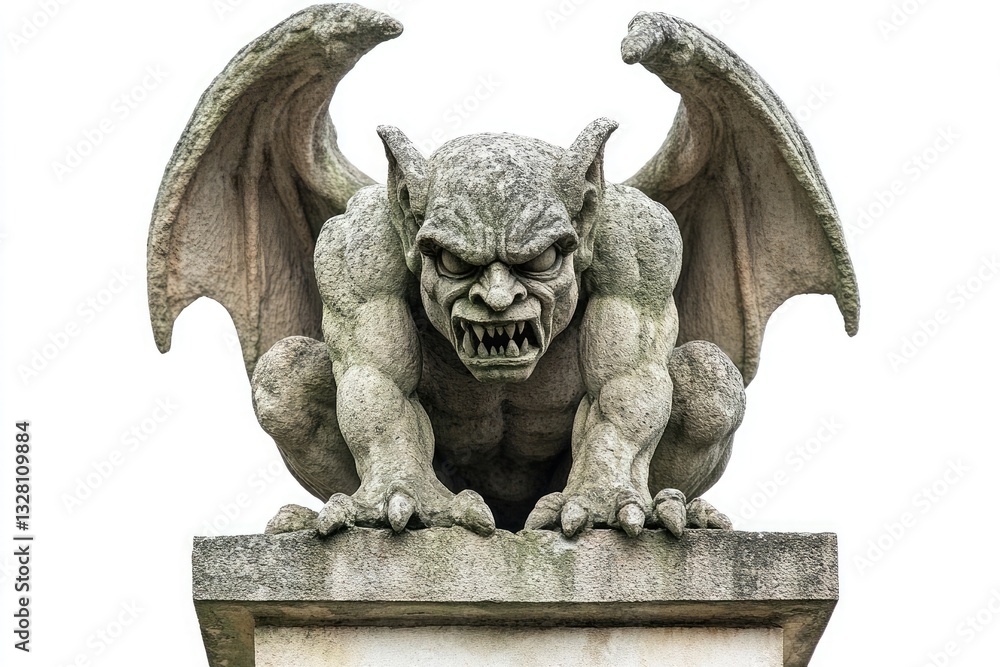 Gargoyle statue isolated on a white background Gargoyle statue isolated on a white background