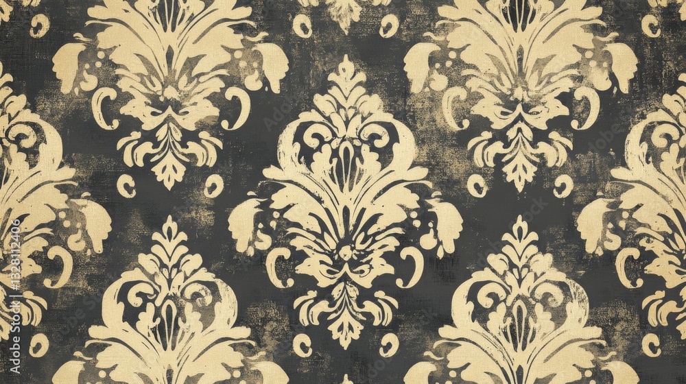 Elegant Gold And Black Damask Pattern Texture Background Elegant Gold And Black Damask Pattern Texture Background