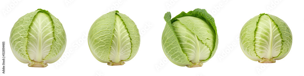 Fototapeta premium Set of Fresh Pointed White Cabbage