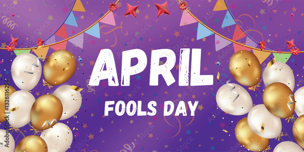 Fototapeta premium illustration vector for april fools day event 1 april celebration, April fools day background or banner design , April Fools Day. Suitable for Cards, banners, posters, social media