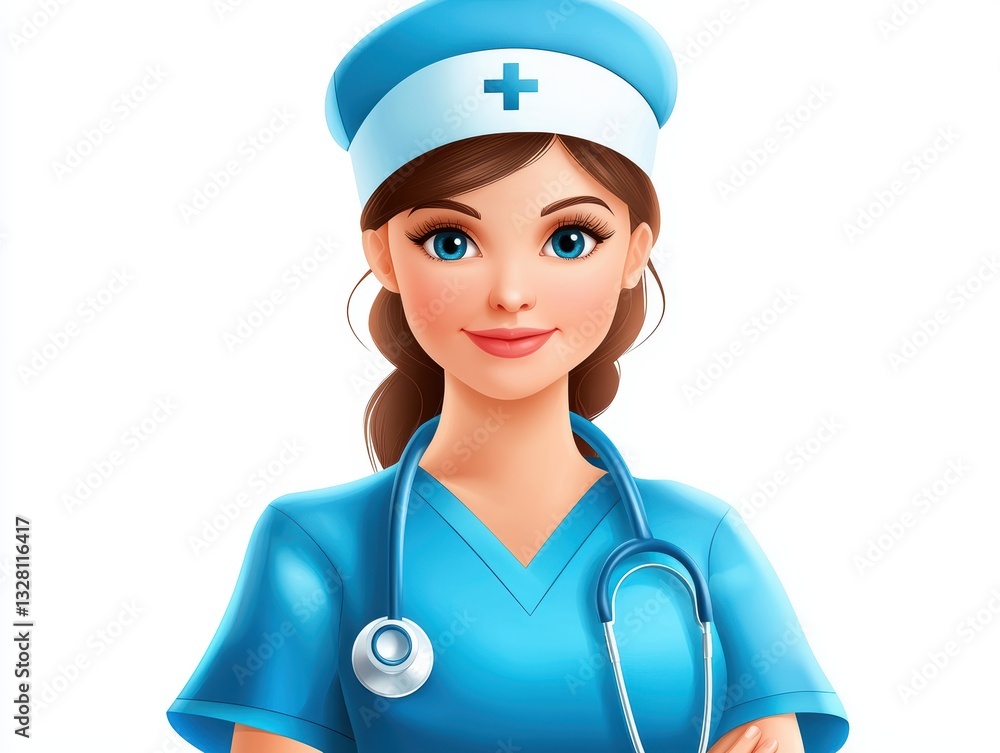 Dedicated nurse with stethoscope providing exceptional medical care in a hospital setting Dedicated nurse with stethoscope providing exceptional medical care in a hospital setting