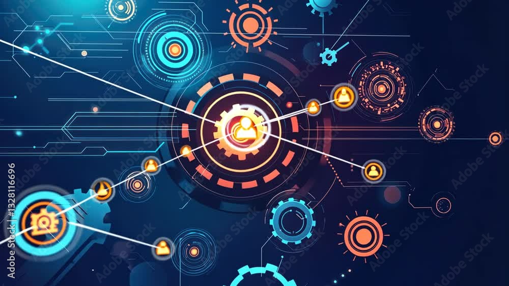 Abstract Technological Network: Digital Connectivity and System Integration Abstract Technological Network: Digital Connectivity and System Integration