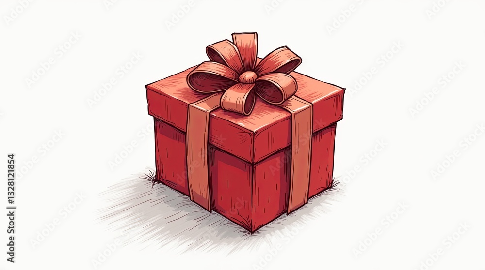 Fototapeta premium A red box with a red bow on top