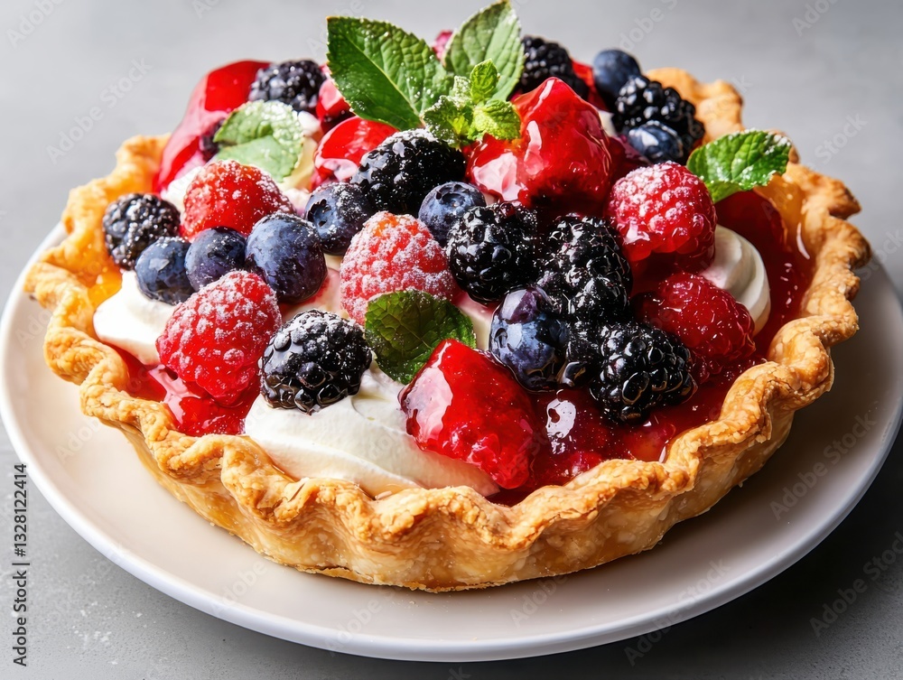 Delicious fruit pie with flavor-packed crust morning light food photography overhead view culinary art Delicious fruit pie with flavor-packed crust morning light food photography overhead view culinary art