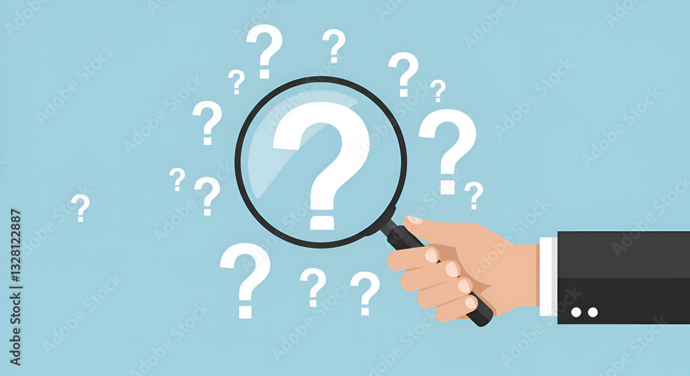 inquiry and exploration concept with hand holding a magnifying glass. inquiry and exploration concept with hand holding a magnifying glass.