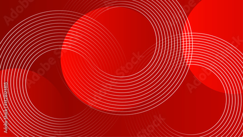 simple and elegant red circle and line abstract geometric background in a sleek style vector illustration