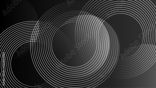 black line simple geometric shapes abstract and modern background vector illustration