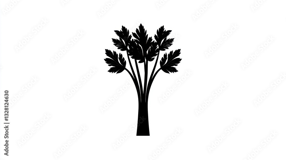 Fototapeta premium Celery stalk icon, simple graphic, white background, food illustration