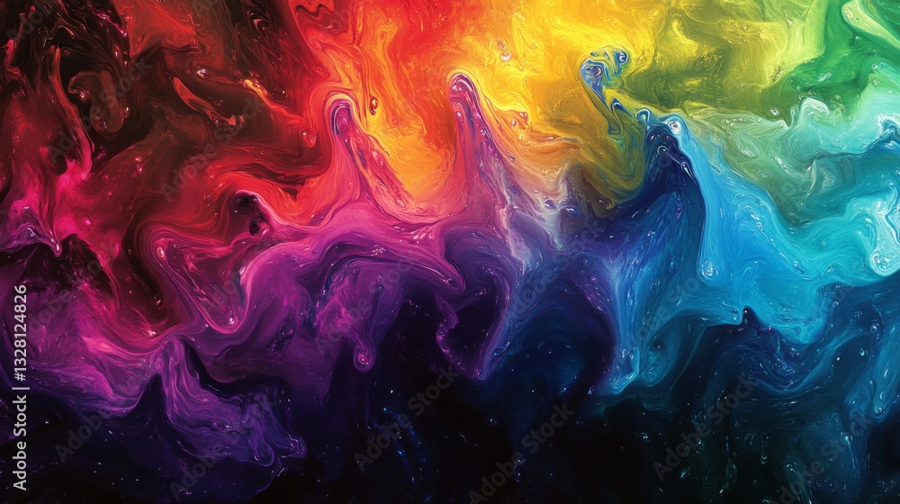 Fototapeta premium Abstract Cosmic Swirls Colorful Vibrant Galaxy Background