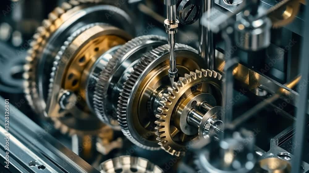 Intricate Gear Mechanism: A Close-Up of Precision Engineering Intricate Gear Mechanism: A Close-Up of Precision Engineering