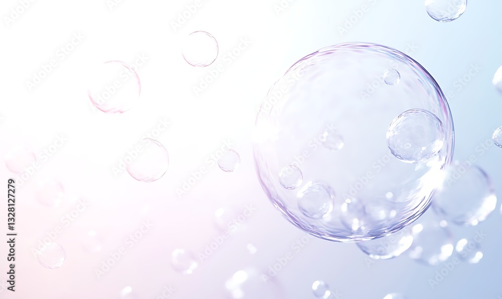 Translucent bubbles floating against a soft gradient background. Translucent bubbles floating against a soft gradient background.