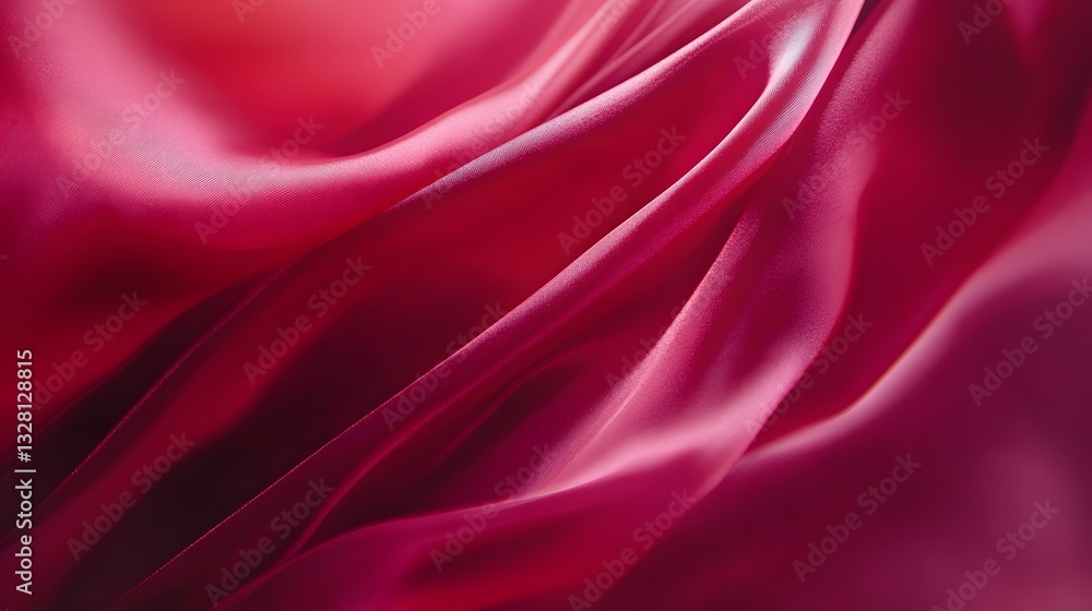 Fototapeta premium Shiny crimson red silk texture. Luxury fabric.