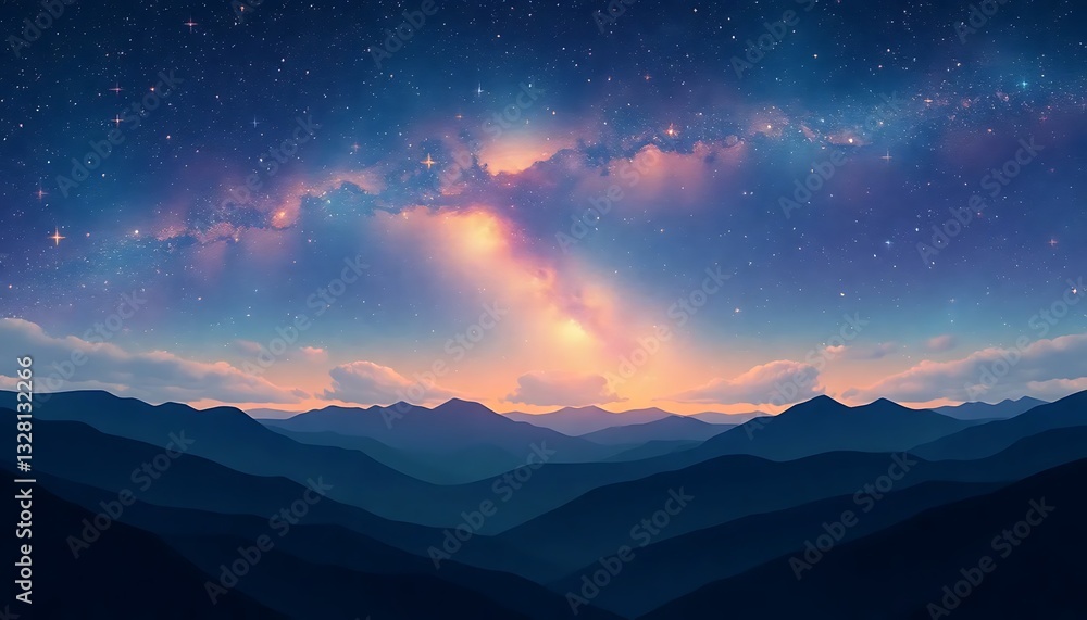 Fototapeta premium Night Sky Glittering Stars Beautiful Galaxy Universe Background