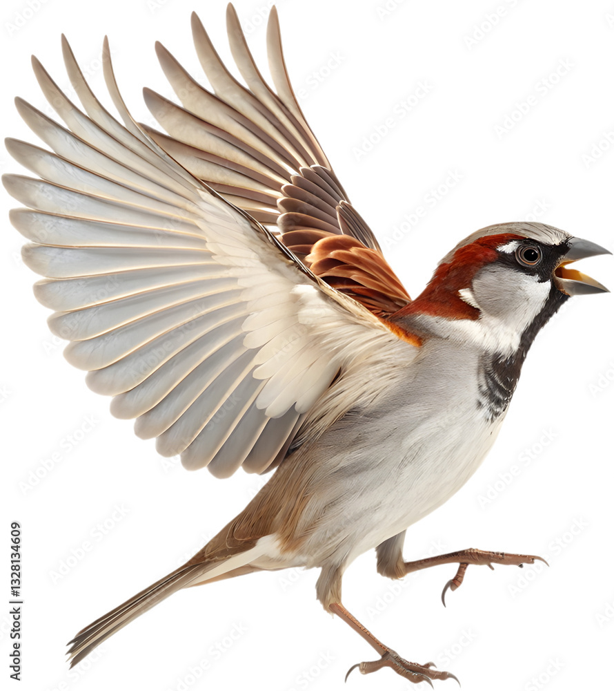 Obraz premium The graceful sparrow bird showcases elegance with its delicate features and vibrant feathers. 