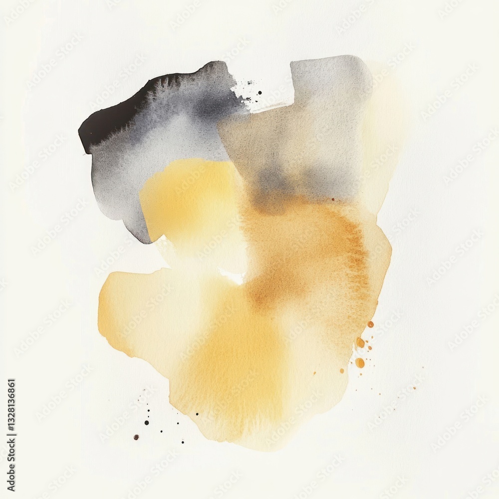 Fotografie Watercolor abstract shape splash expression colorful.