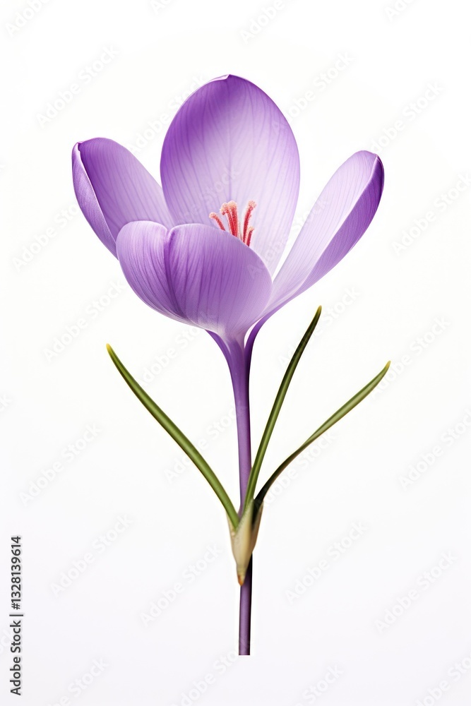 Fototapeta premium Purple crocus flower petals plant photography.
