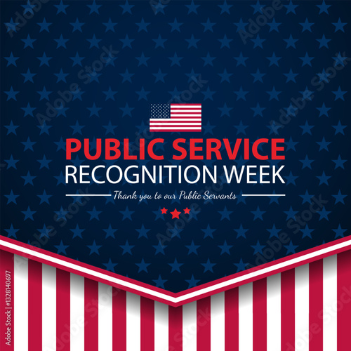 Happy Public Service Recognition Week Background Design Illustration