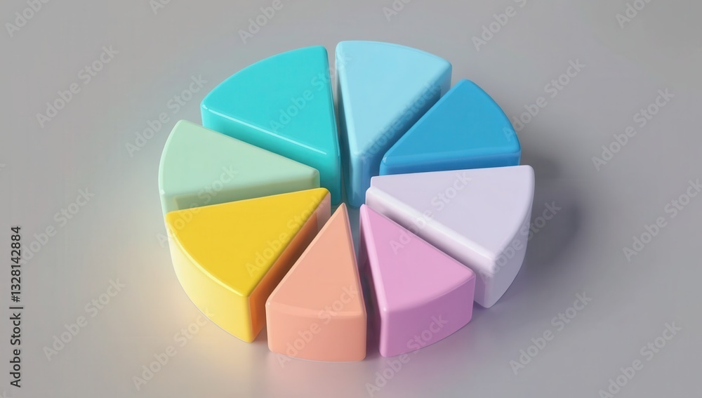 Obraz premium Pastel Color Pie Chart