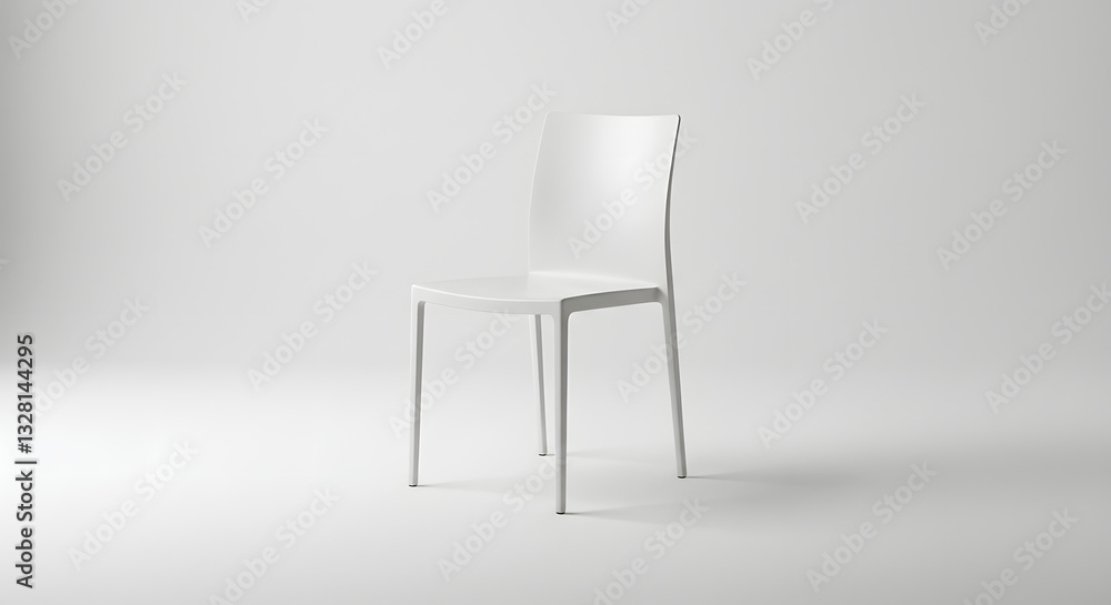 Minimalist White Chair, Modern Furniture Design, Isolated Chair on White, Generative AI image Minimalist White Chair, Modern Furniture Design, Isolated Chair on White, Generative AI image
