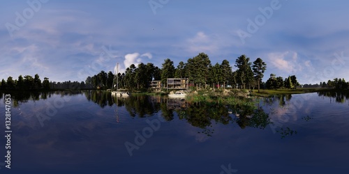 Photography 360 HDRI enviroment 3D illustration.