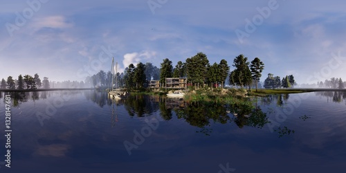 360 HDRI enviroment 3D illustration.