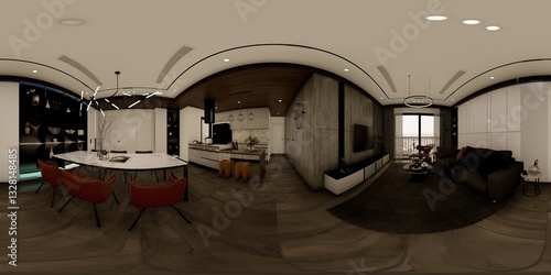 360 HDRI enviroment 3D illustration.