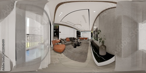 360 HDRI enviroment 3D illustration.