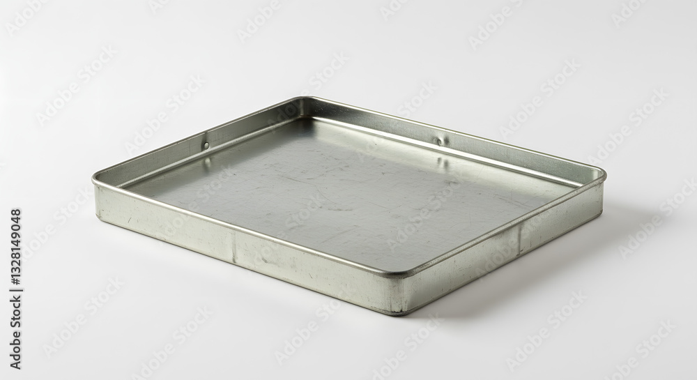 Metal Box with Lid, Simple Industrial Design, Silver Rectangular Container, Generative AI image Metal Box with Lid, Simple Industrial Design, Silver Rectangular Container, Generative AI image