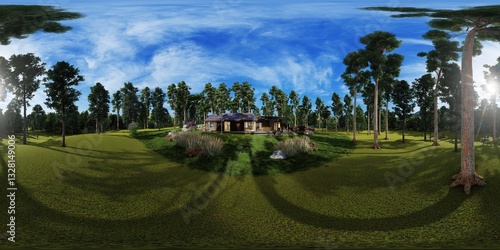 Photos 360 HDRI enviroment 3D illustration.