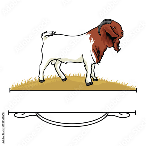 Fotografía boer goat logo with separate white background