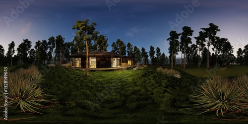 360 HDRI enviroment 3D illustration.