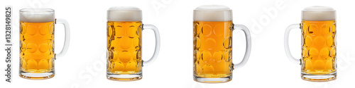 Set of Glass Beer Stein with Light Beer