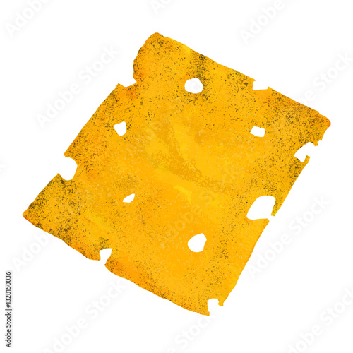 穴の開いたスライスチーズのイラスト