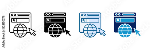 Browser Icon Set Multiple Style Collection