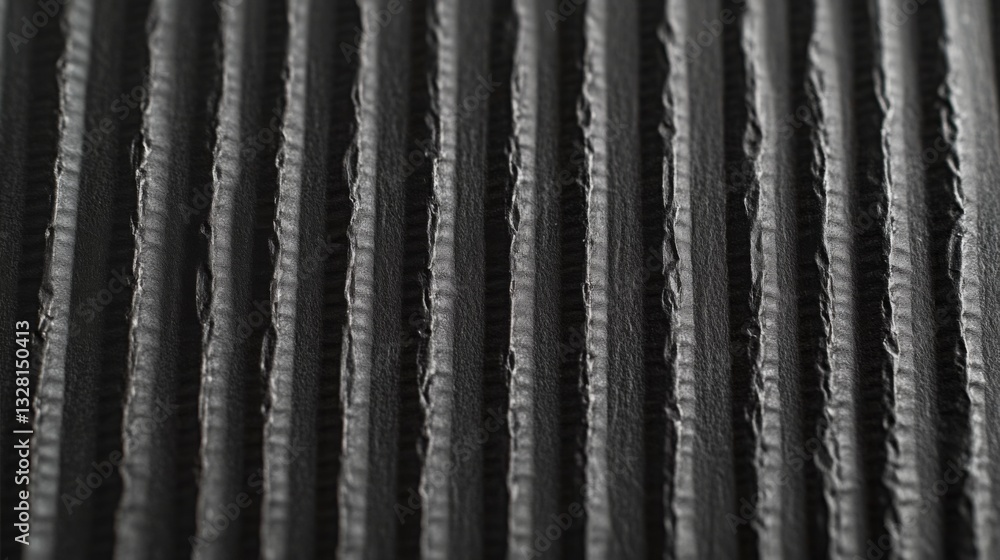 Close-up of black textured material with vertical lines for artistic background design Close-up of black textured material with vertical lines for artistic background design
