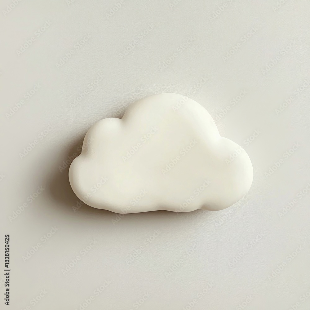 Fototapeta premium White cloud pear cloud-shaped minimalist.