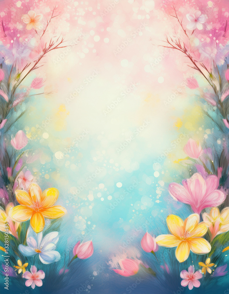 Obraz premium Abstract background with Spring theme in digital art style, part 14
