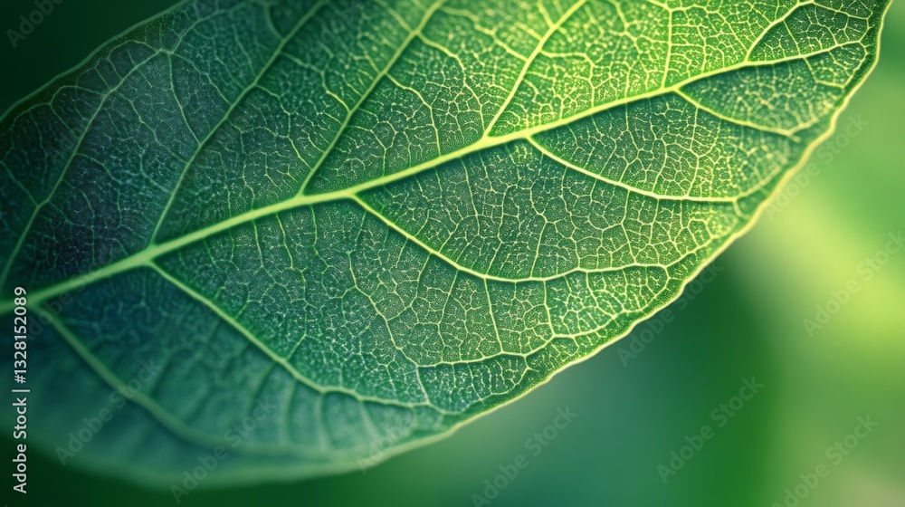 Close-up of vivid green leaf texture highlighting nature's intricate patterns and details Close-up of vivid green leaf texture highlighting nature's intricate patterns and details