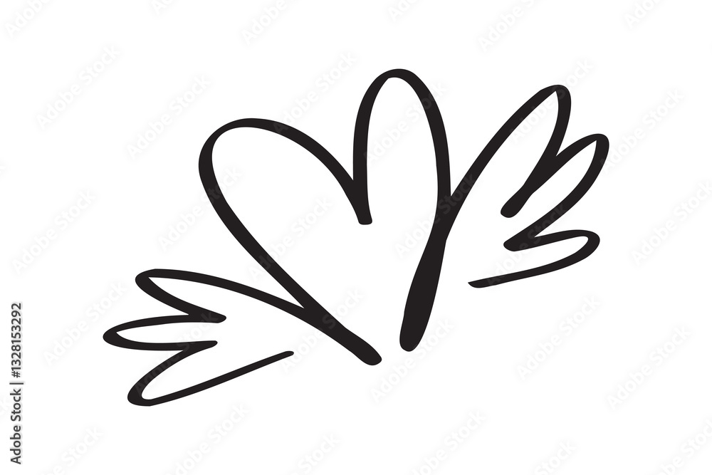 Lover heart with wings icon vector. heart with wings element. Hand drawn valentine day calligraphy logo. Decor for greeting card, mug, t shirt print Lover heart with wings icon vector. heart with wings element. Hand drawn valentine day calligraphy logo. Decor for greeting card, mug, t shirt print